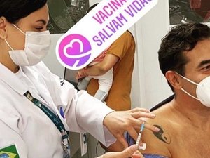 Após ficar na UTI, Luciano Szafir toma vacina contra covid: 'Alívio'