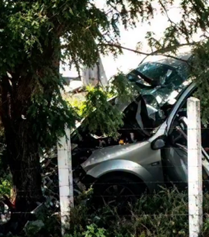 Motorista morre após perder controle de veículo e colidir contra árvore na AL-130, em Pão de Açúcar