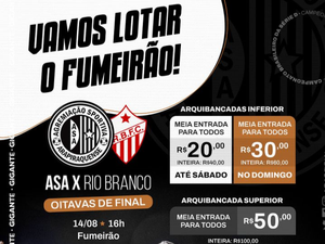 ASA lança promoção de ingressos para decisão contra o Rio Branco