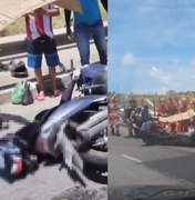 Acidente entre moto e caminhão deixa mulher morta Av. Josefa de Melo, em Maceió