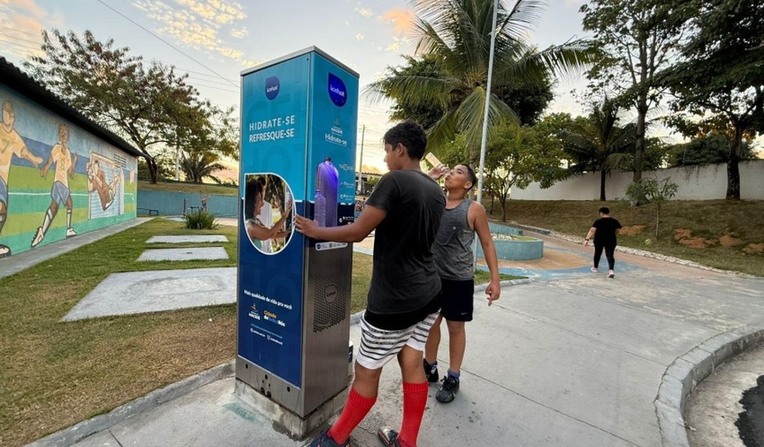 Prefeitura instala mais quatro estações de hidratação em Maceió; veja locais
