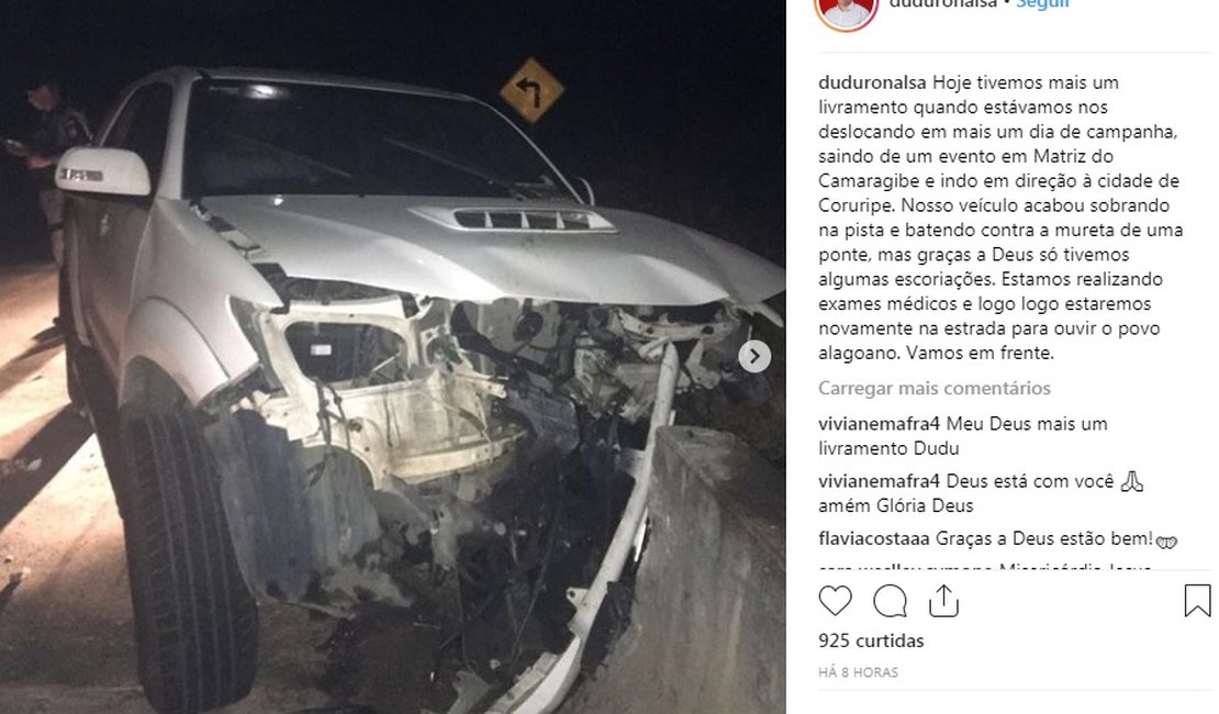 Vereador de Maceió sofre acidente de trânsito na AL-105 Norte