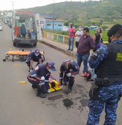 Acidente deixa motociclista ferido na Praça do Açude em Palmeira