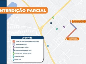 Ruas do Antares serão parcialmente interditadas para obras de drenagem a partir desta quinta-feira (14)