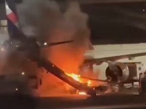 Passageiros são retirados de avião após incêndio em equipamento no Aeroporto de SP