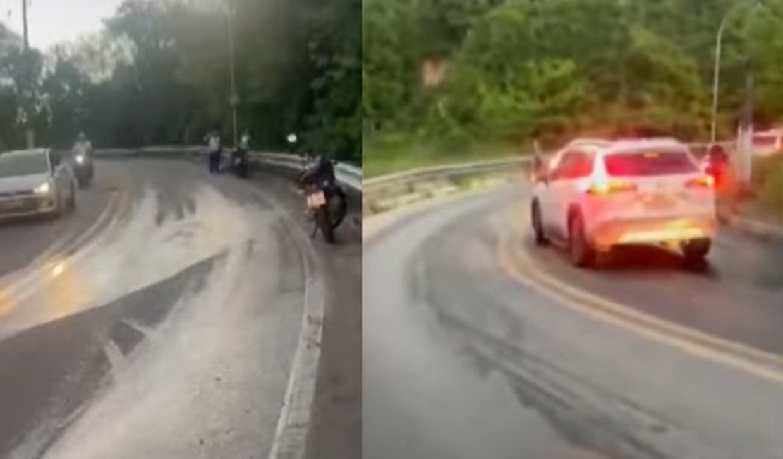Óleo na pista deixa trânsito lento e provoca acidentes na Avenida Pierre Chalita