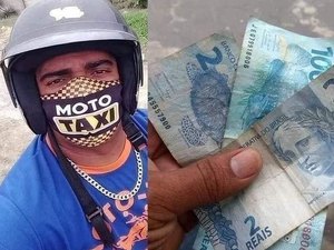 Mototaxista procura cliente que entregou dinheiro a mais por corrida em Arapiraca