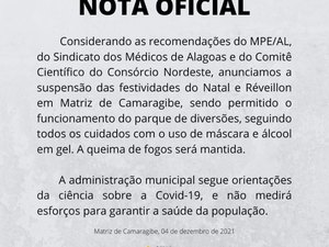 Prefeitura cancela festas de fim ano em Matriz de Camaragibe