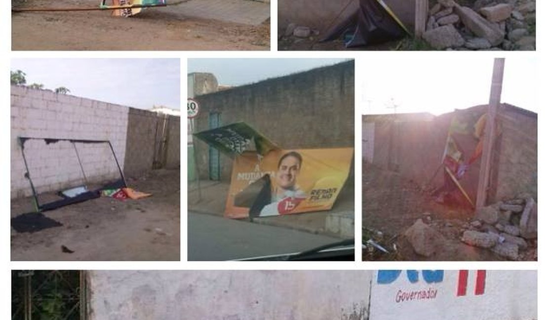 Placas de Renan Filho são destruídas em Alagoas