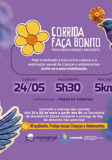 Maragogi anuncia Corrida Faça Bonito em mobilização pela proteção de crianças e adolescentes