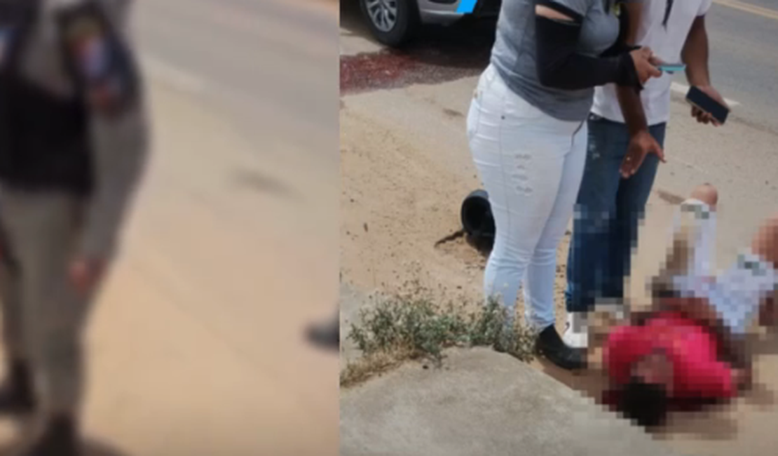 Colisão entre moto e carro deixa motociclista ferido na BR-316 em Palmeira dos Índios