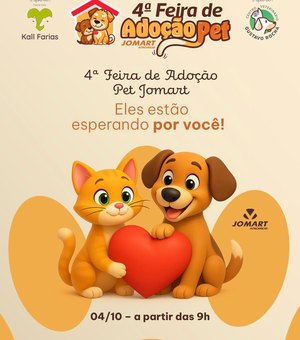 Feira de Adoção do Jomart Atacarejo promove novo lar para cães e gatos neste sábado