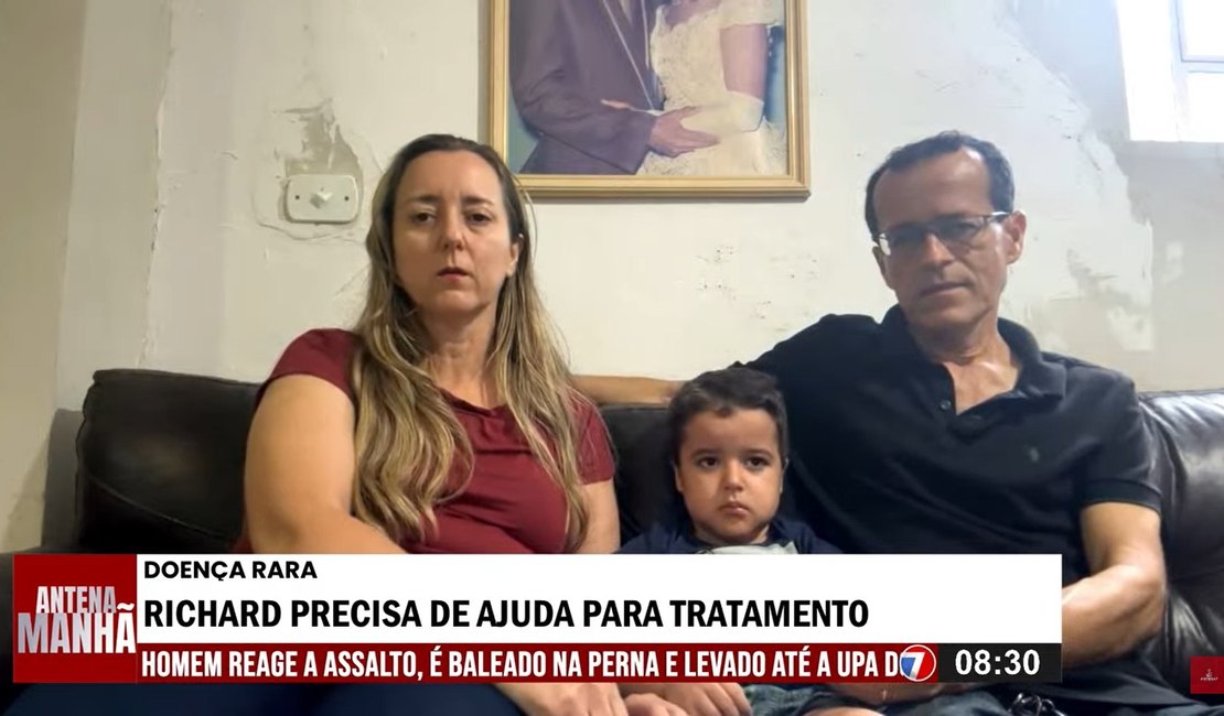 [Vídeo] Família de Palmeira faz campanha para obter remédio de R$ 15 milhões para filho com doença rara