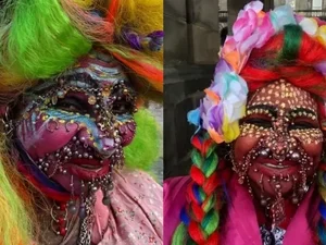 Recordista, brasileira diz ter 15 mil piercings e fazer perfurações sozinha
