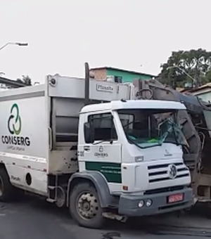 [Vídeo] Caminhões da mesma empresa se envolvem em acidente 