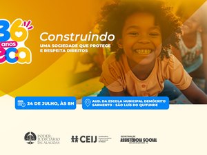 TJAL anuncia evento pelos 36 anos do ECA em São Luís do Quitunde