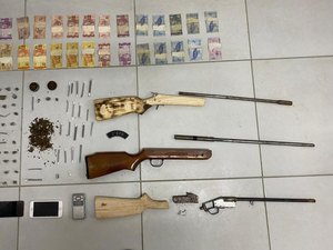PM apreende três armas de fogo e 2 kg de cocaína na Zona da Mata alagoana