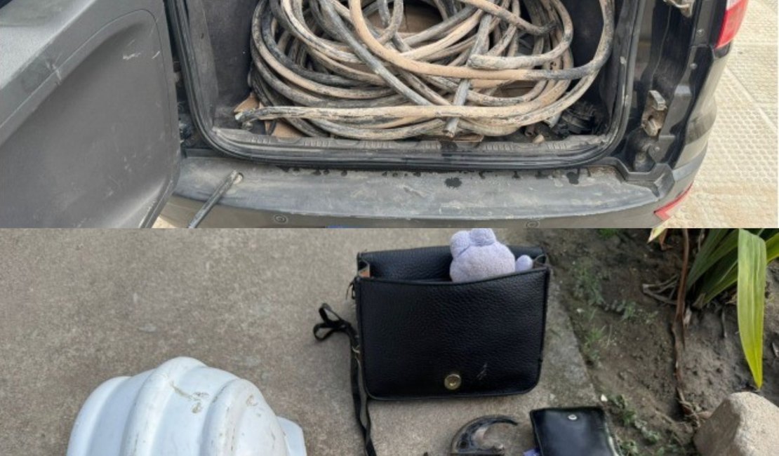 PRF prende casal suspeito de furto de fios elétricos em Campo Alegre