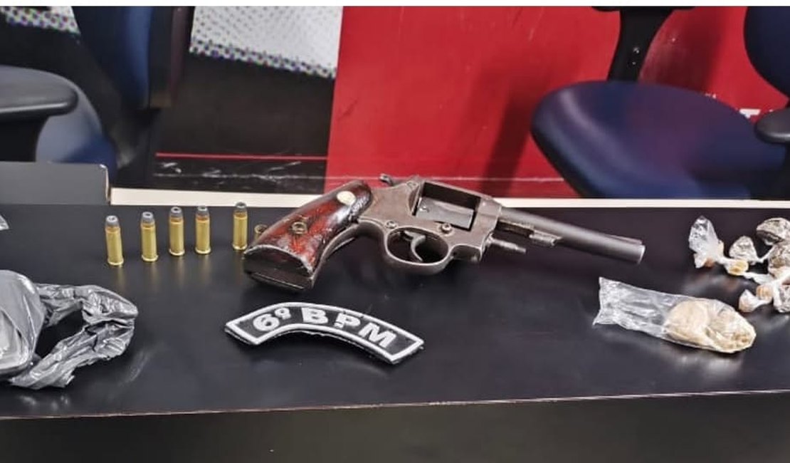 Homem é preso com arma de fogo e drogas em Matriz de Camaragibe