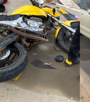 Acidente entre carro e moto deixa duas pessoas gravemente feridas no município de Campo Alegre