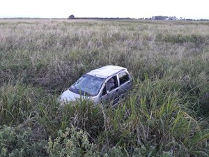 Motorista capota carro ao desviar de animal na AL-101 Sul