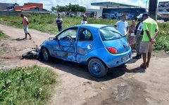 Motociclista colide com carro na AL-215, em Marechal Deodoro