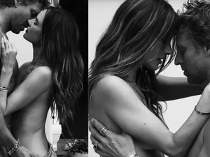 Alessandra Ambrosio faz topless em ensaio romântico com o namorado
