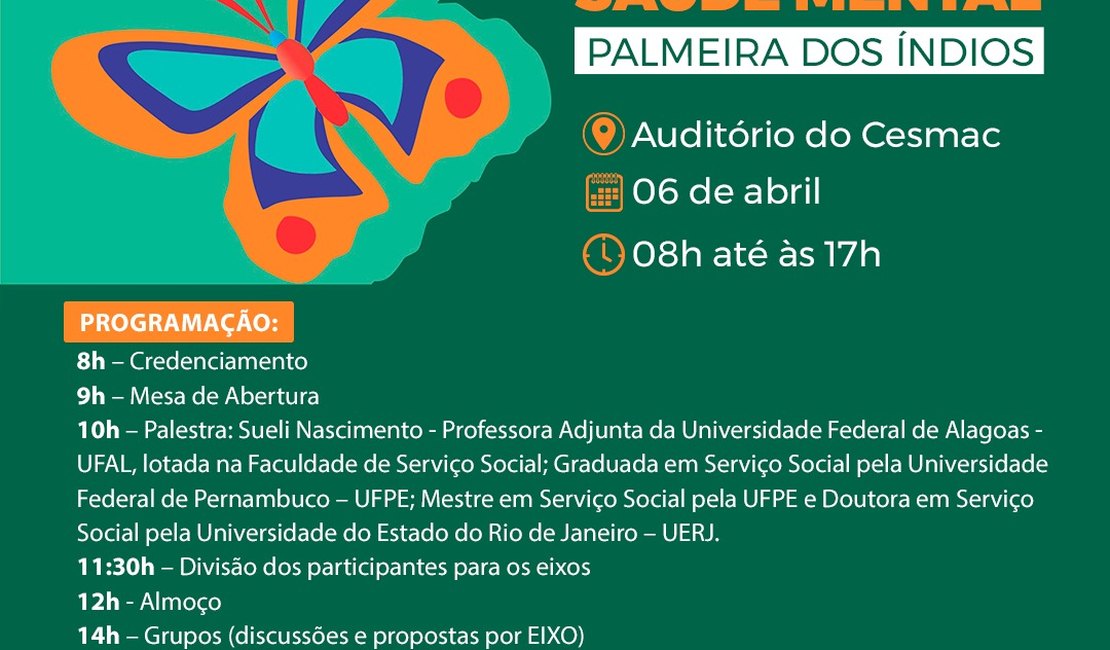 Palmeira dos Indios será sede da I Conferência Saúde Mental