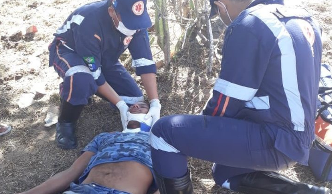 Acidente de moto deixou homem ferido na rodovia que liga Carneiros e São José da Tapera