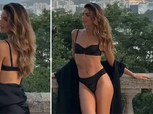 Camila Queiroz mostra bastidores de novo ensaio de lingerie