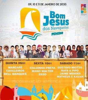 Bell Marques, Mano Walter e Matheus e Kauan estão entre as atrações da Festa de Bom Jesus em Penedo