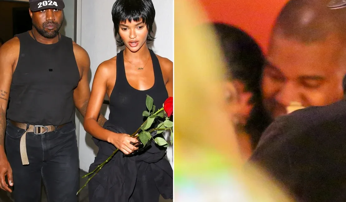 Após dizer que está solteiro, Kanye West é visto em clima de romance com brasileira