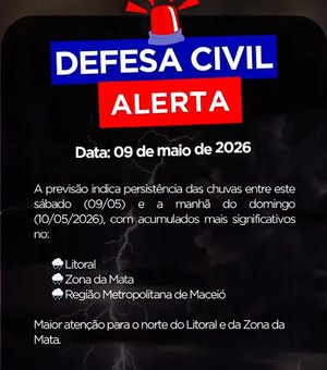 Defesa Civil alerta para risco de alagamentos e deslizamentos em Alagoas