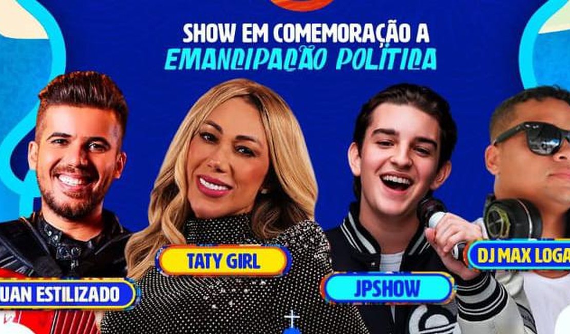 Prefeitura anuncia shows de Taty Girl e Luan Estilizado em São Miguel dos Milagres