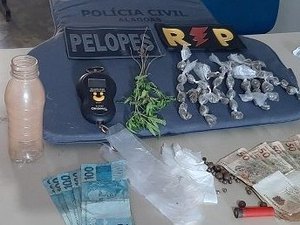 Adolescente é apreendido e dois homens são presos por tráfico de drogas em Santana do Ipanema