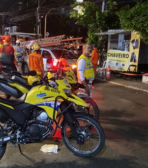 Ronda presta apoio a Bombeiros em ocorrência de queda de fio de alta tensão no Stella Maris