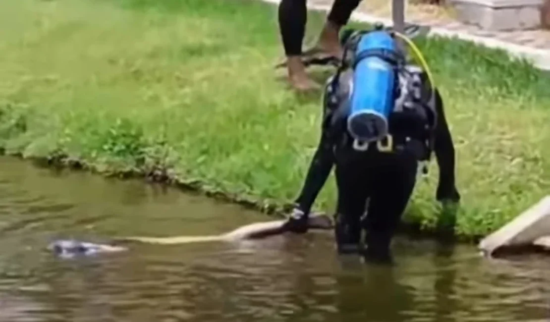 Corpo de homem que pulou no Lago do Goiti é resgatado pelo Corpo de Bombeiros