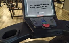 Aviso em um dos equipamentos