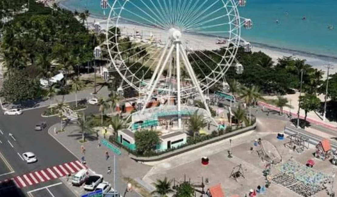Ministério Público exigiu licenças e acompanhou montagem da roda-gigante em Maceió