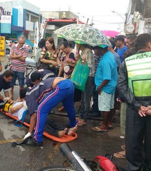 Motociclista ultrapassa sinal vermelho e provoca acidente em Arapiraca