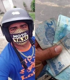 Mototaxista procura cliente que entregou dinheiro a mais por corrida em Arapiraca