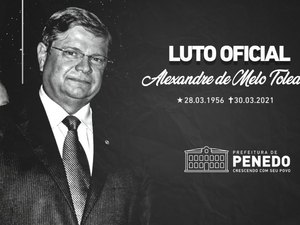 Prefeitura de Penedo decreta luto oficial de sete dias pelo falecimento do ex-prefeito, Alexandre Toledo