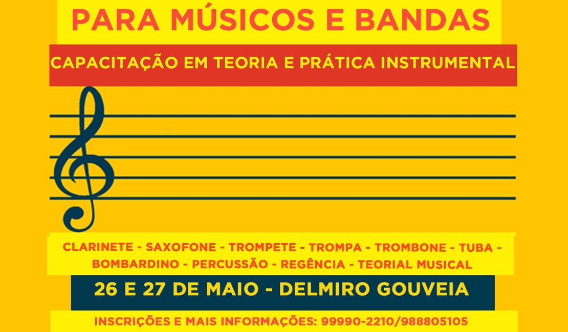 Oficina Instrumental para músicos e bandas será realizada em Delmiro Gouveia