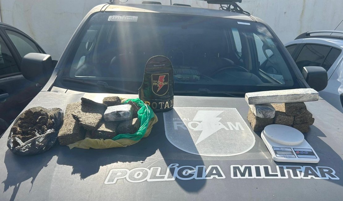 Polícia Militar apreende arma, 4,2 quilos de maconha e prende motorista embriagado em Maceió