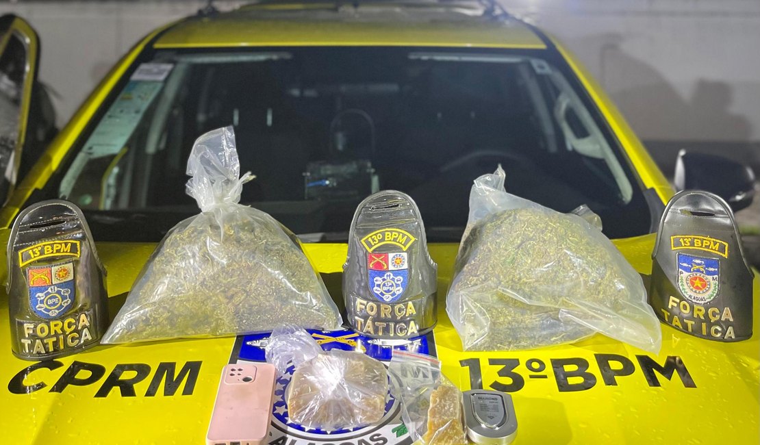 'Gerente do tráfico' é preso com mais de 2 kg de maconha e crack em Maceió
