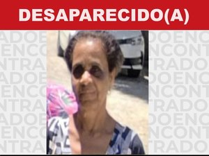 Família procura por idosa de 70 anos desaparecida em Maceió