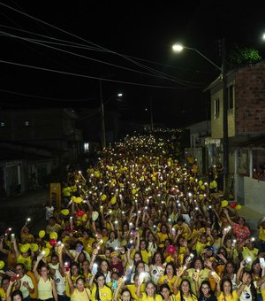 Mulheres fazem caminhada em apoio a Cícero Cavalcante em São Luís do Quitunde