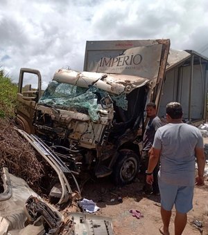 Caminhão de cerveja tomba em São Miguel dos Campos