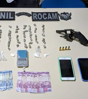 Homem é preso com drogas e arma de fogo no bairro Manoel Teles, em Arapiraca