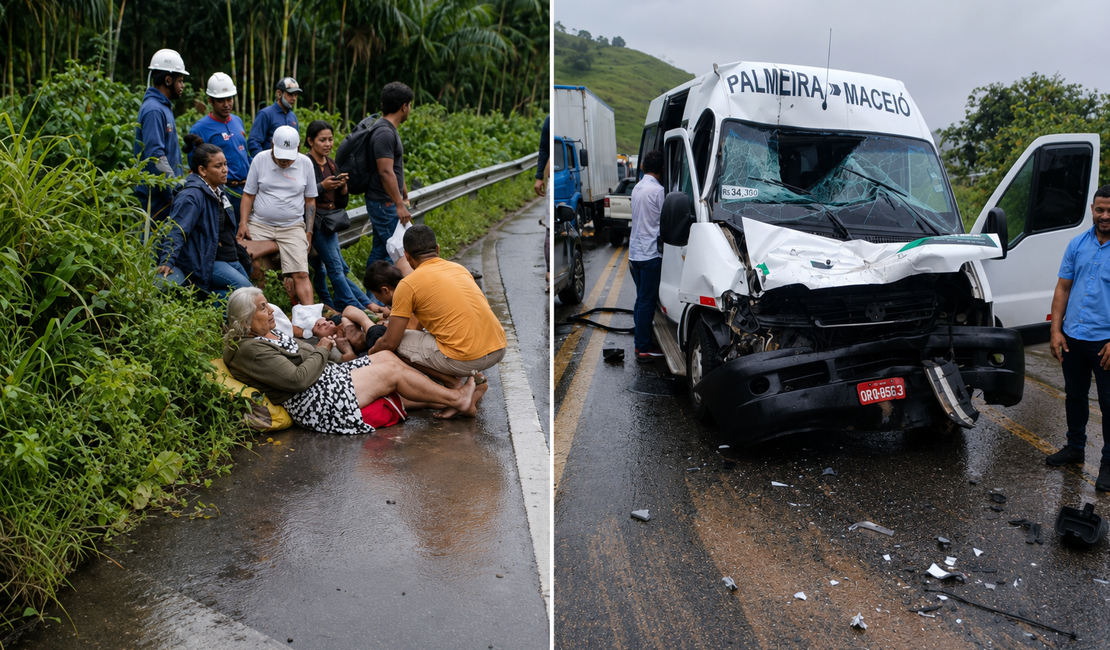 Van bate na traseira de caminhão e deixa feridos em Atalaia